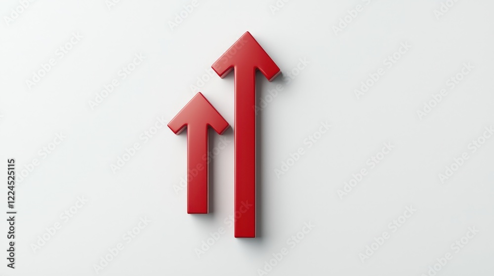 Red Arrows Indicating Growth and Progress in Business Red Arrows Indicating Growth and Progress in Business