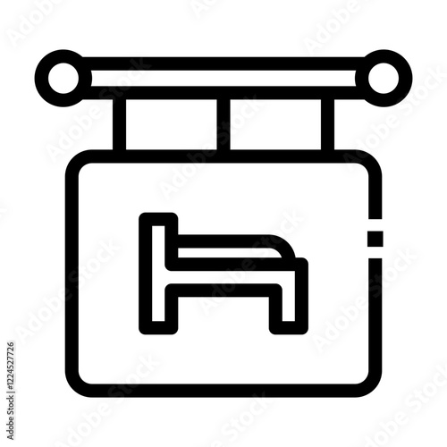 hotels sign Line Icon