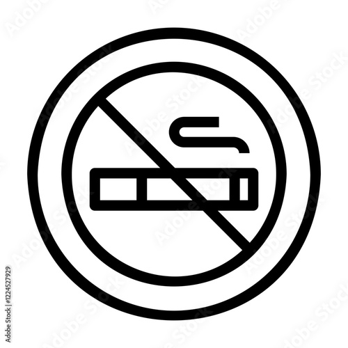 no smoking room Line Icon