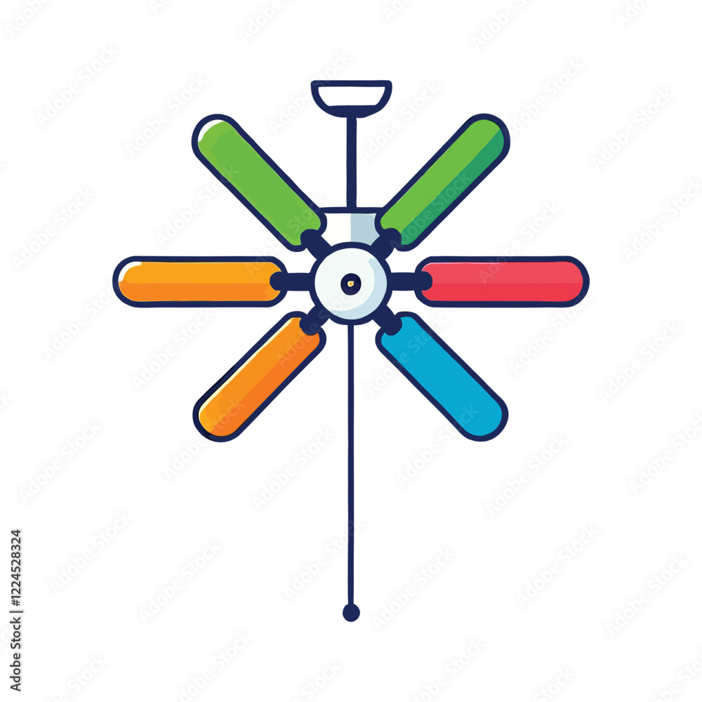 Illustration of a Colorful Hanging Fan Illustration of a Colorful Hanging Fan