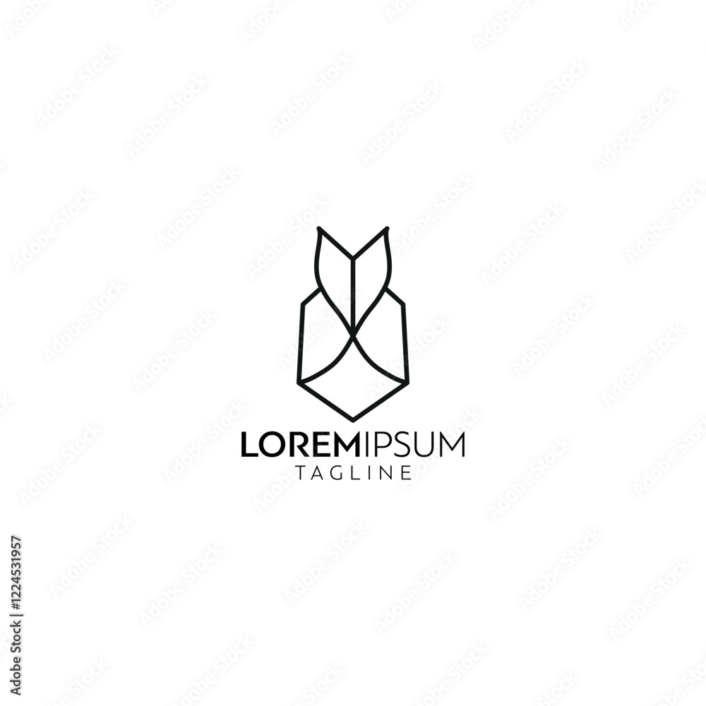 Modern Geometric Abstract Logo Design with Bold Outline Modern Geometric Abstract Logo Design with Bold Outline