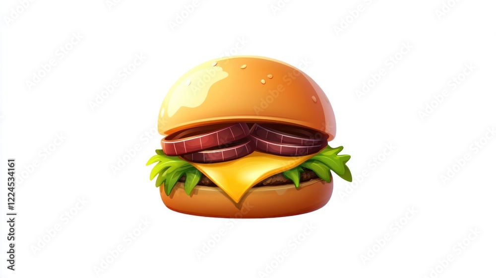 Juicy Cheeseburger Illustration