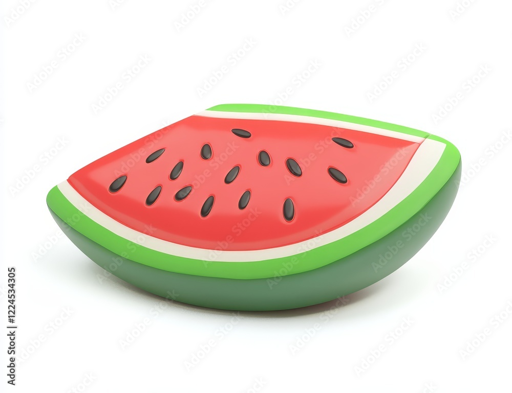 3D rendering of a juicy watermelon slice. 3D rendering of a juicy watermelon slice.