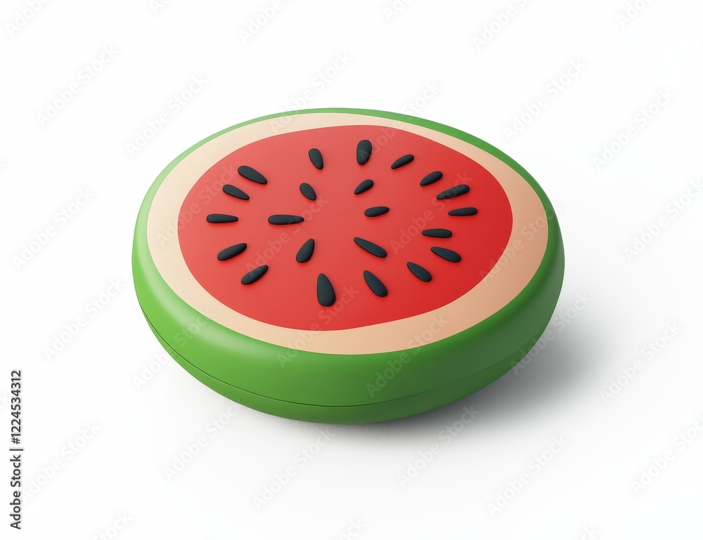 Fototapeta premium Round watermelon-design container isolated on white.