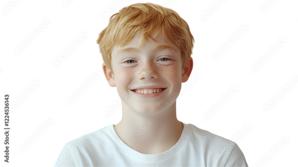 Smiling Boy Portrait: A cheerful young boy with bright red hair and a broad, happy smile, radiating warmth and positivity. Smiling Boy Portrait: A cheerful young boy with bright red hair and a broad, happy smile, radiating warmth and positivity.