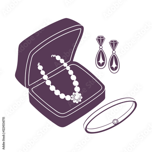 Bridal fashion and accessories vector illustration