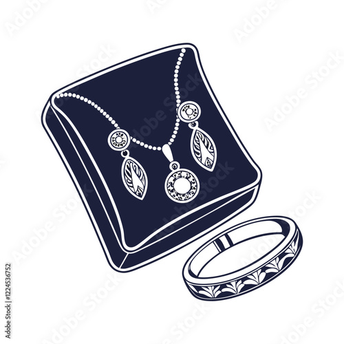 Bridal fashion and accessories vector illustration