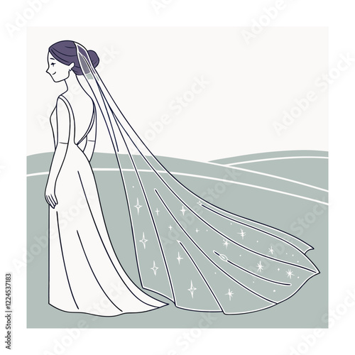 Bridal fashion and accessories vector illustration