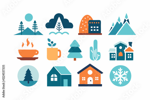 Cozy winter atmosphere with minimalist design elements for seasonal decor