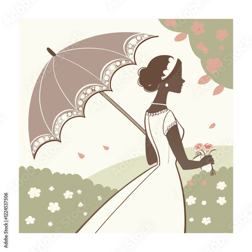 Bridal fashion and accessories vector illustration