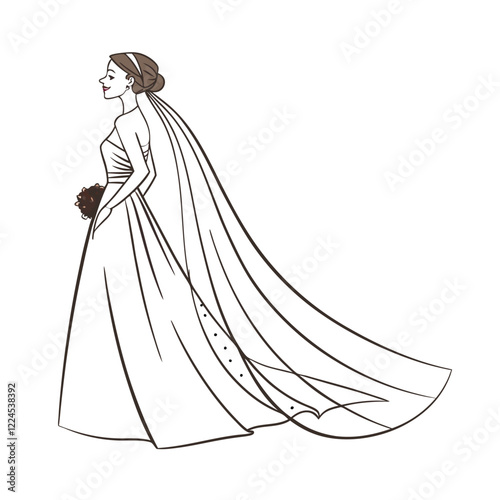 Bridal fashion and accessories vector illustration