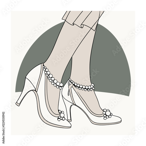 Bridal fashion and accessories vector illustration