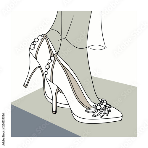 Bridal fashion and accessories vector illustration