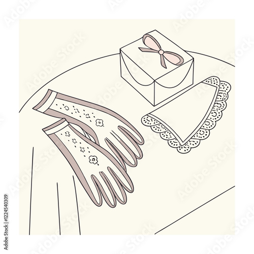 Bridal fashion and accessories vector illustration