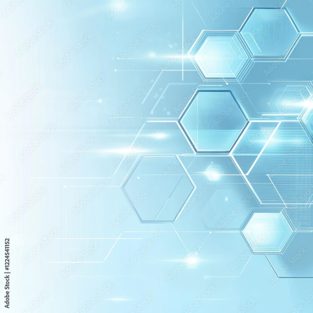Abstract Blue Hexagon Tech Background. Website, Presentation Abstract Blue Hexagon Tech Background. Website, Presentation