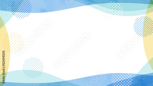 夏の雰囲気の水色シンプルフレーム