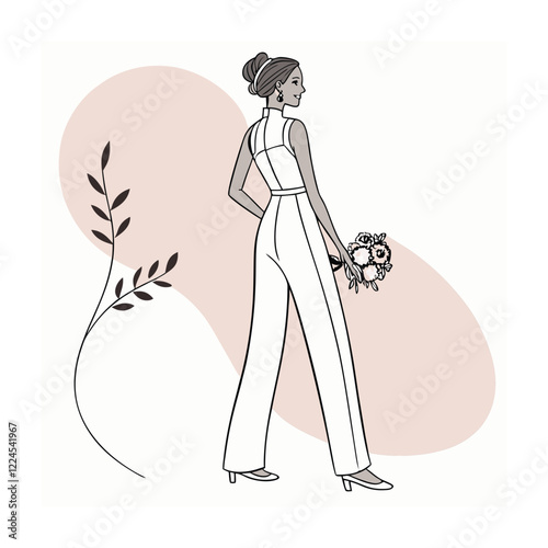 Bridal fashion and accessories vector illustration