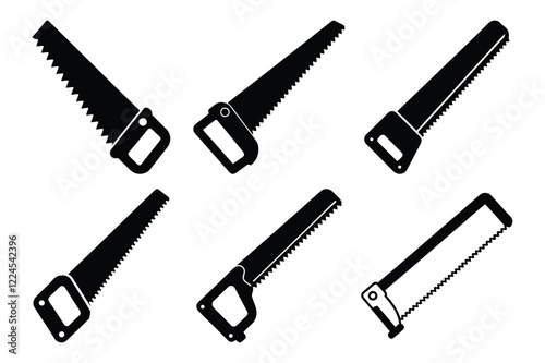 Hacksaw sets icon vector on White Background ,Vector Art Illustration on white background.