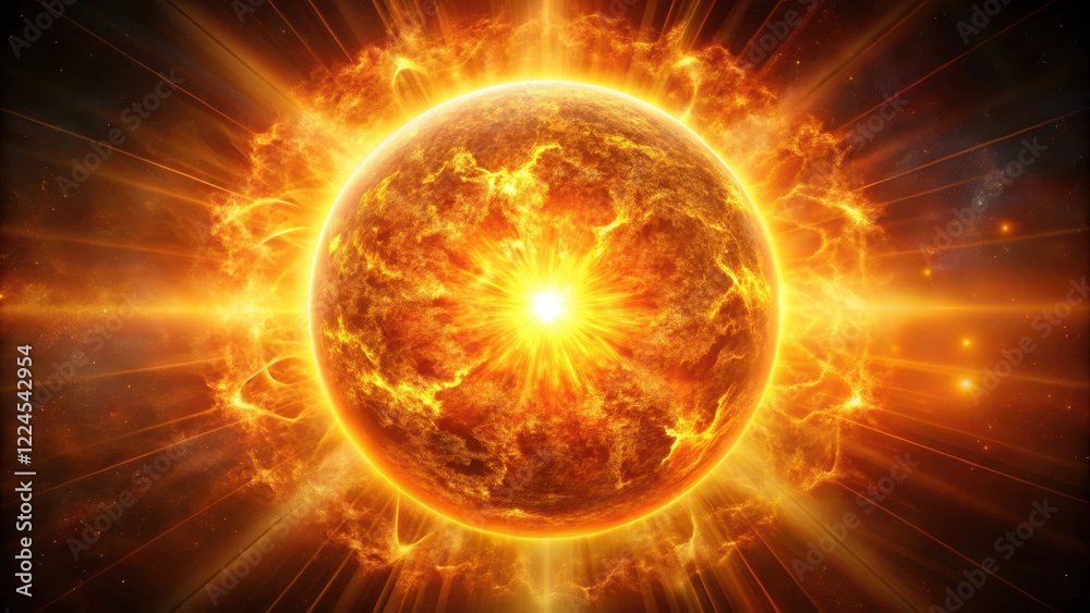 Obraz premium Solar Flare Pattern Radiating Warmth, energy, sunlight