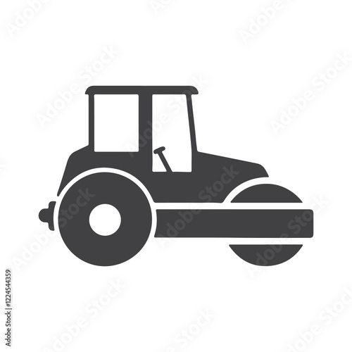 Minimalist Geometric Road Roller Icon Logo Design Template