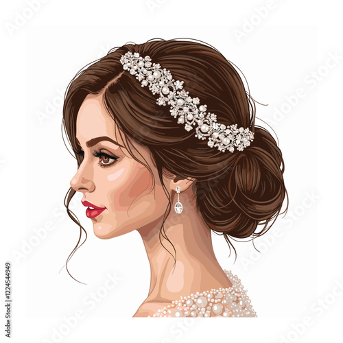 Bridal fashion and accessories vector illustration