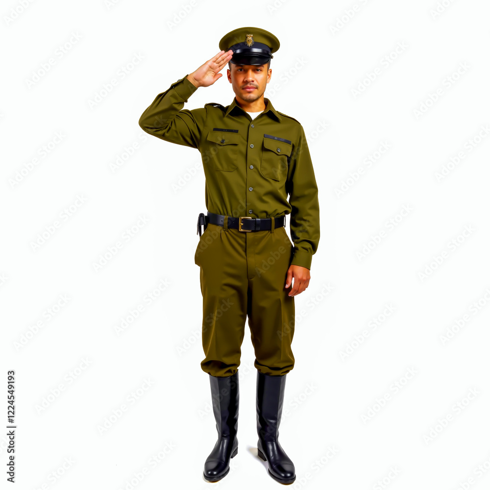 Giraffe in Military Uniform Saluting for the Camera Giraffe in Military Uniform Saluting for the Camera