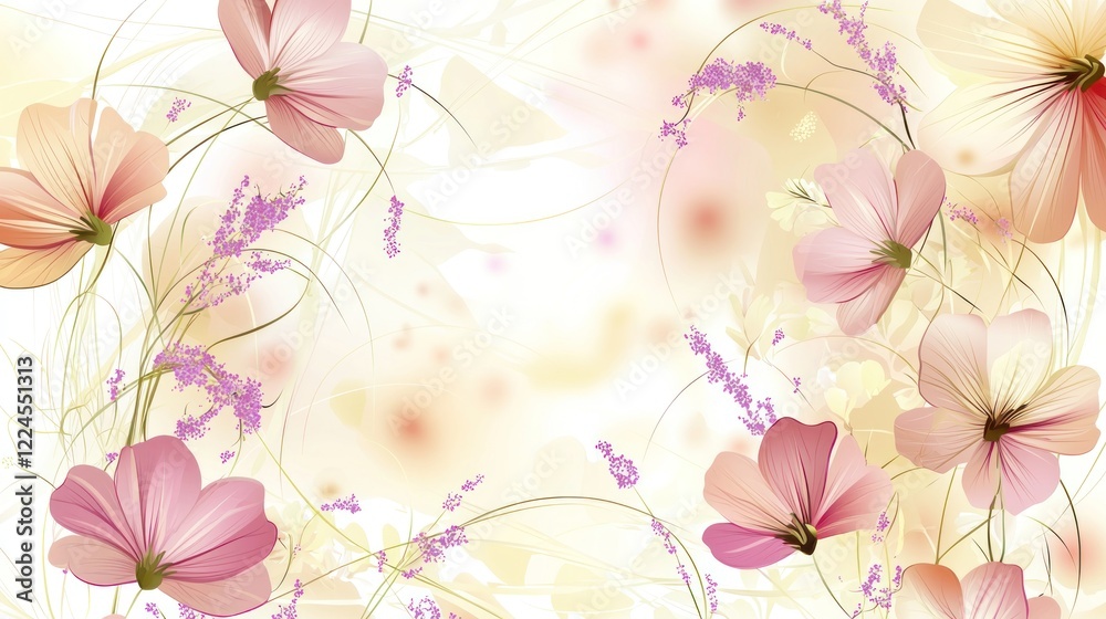 Pastel floral design, soft background, website banner Pastel floral design, soft background, website banner