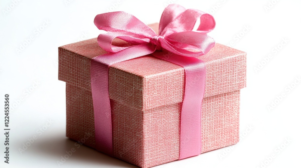 Obraz premium Pink Gift Box with Ribbon