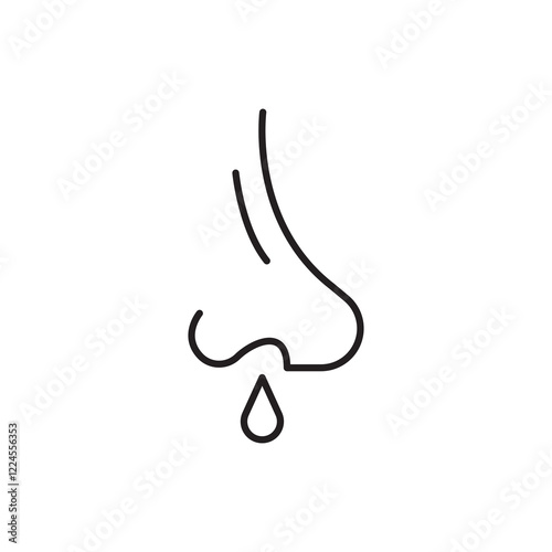 Stuffy nose icon in black line stroke style