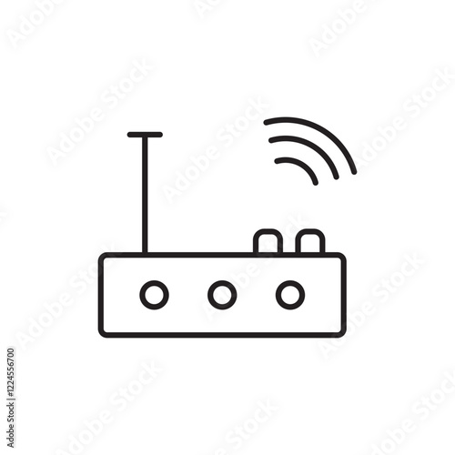 Wifi modem icon in black line stroke style