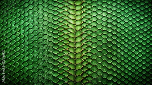 Reptile skin texture with snake scales in a dark green background, scaly surface photo