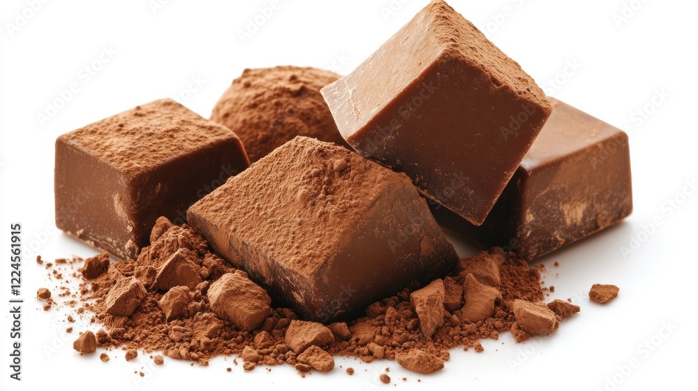 Gourmet Dark Chocolate Cubes with Cocoa Powder Gourmet Dark Chocolate Cubes with Cocoa Powder