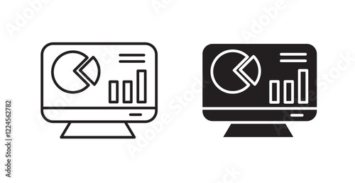 Dashboard icon pack in flat and line vector.