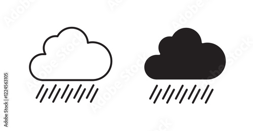 Rain icon pack in flat and line vector.