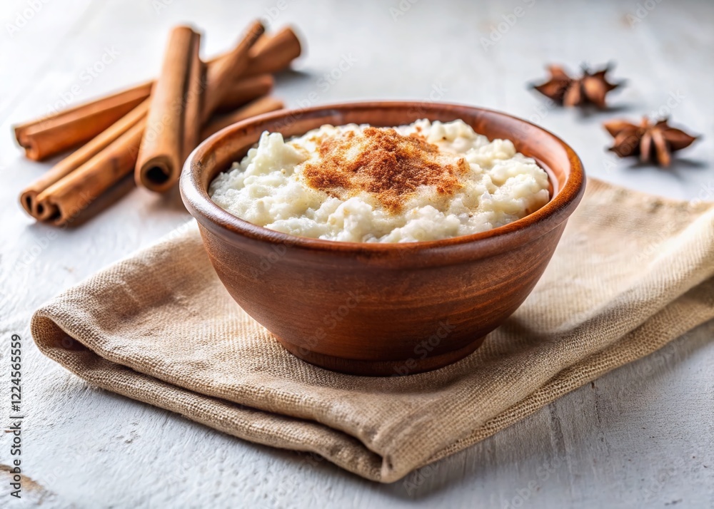 Creamy Greek Rice Pudding in Rustic Clay Bowl – Traditional Dessert Recipe Creamy Greek Rice Pudding in Rustic Clay Bowl – Traditional Dessert Recipe
