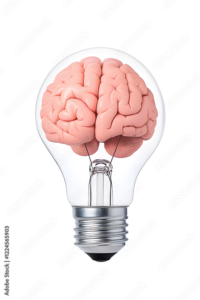 Human brain inside a light bulb representing the power of thinking
Human brain inside a light bulb representing the power of thinking
