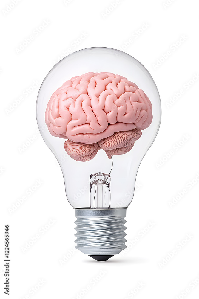 Human brain inside a light bulb representing the power of thinking
Human brain inside a light bulb representing the power of thinking