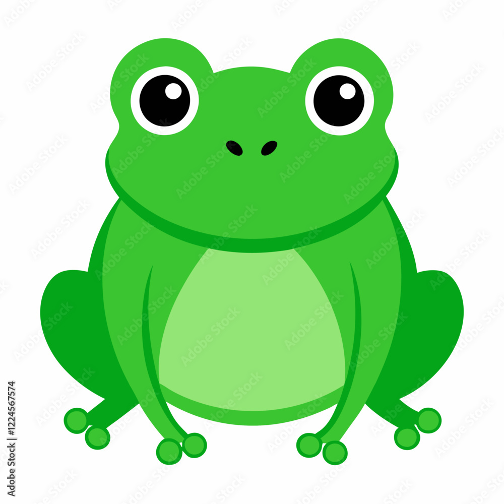 Vector of a green frog on white background. Vector of a green frog on white background.
