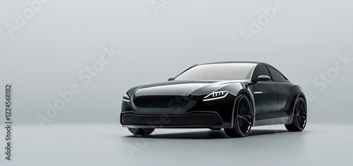 Black sports car with blank surface for your creative design photo