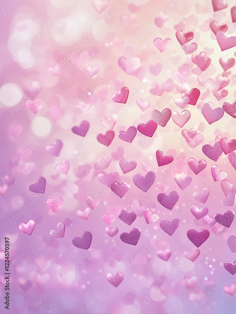 Soft Pastel Heart Pattern with Sparkling Lights - made with Generative AI Soft Pastel Heart Pattern with Sparkling Lights - made with Generative AI