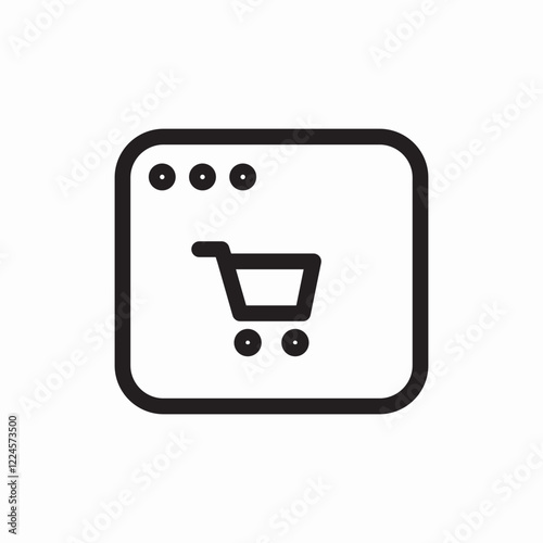 browser Online store cart icon vector sign