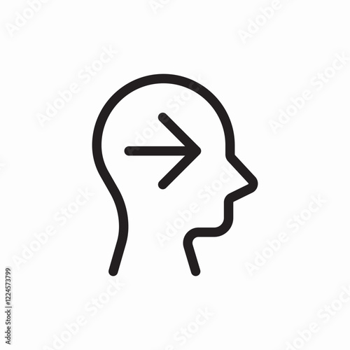 Mind forward thinking icon vector sign