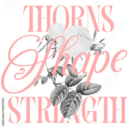 Thorns Shape Strength - Rose - Ready to Use Graphic Design Illustration