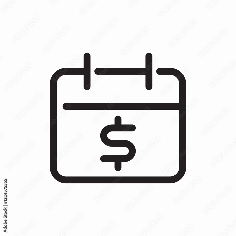 Financial calendar schedule icon vector sign Financial calendar schedule icon vector sign
