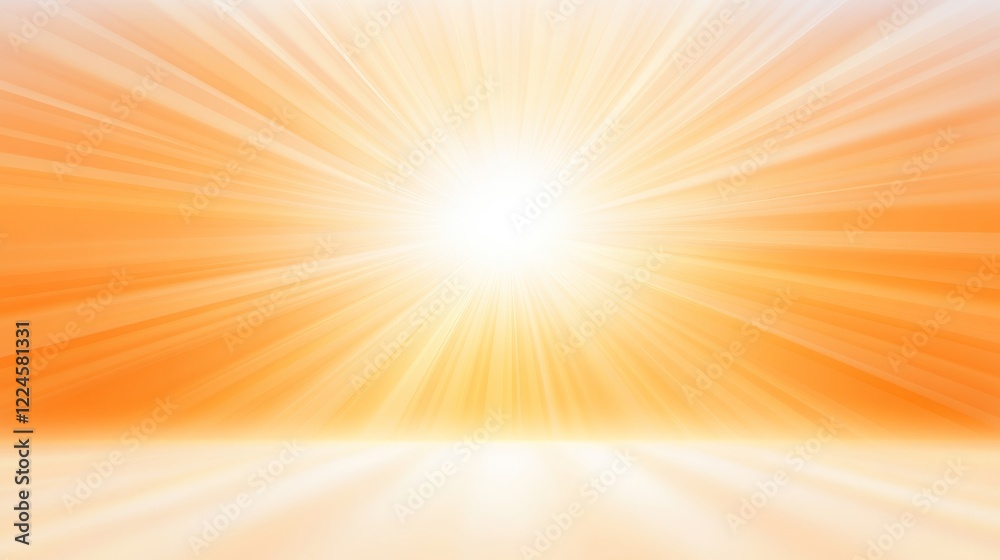 Obraz premium Radiant sunbeam on vibrant orange and yellow backdrop, a burst of warmth light