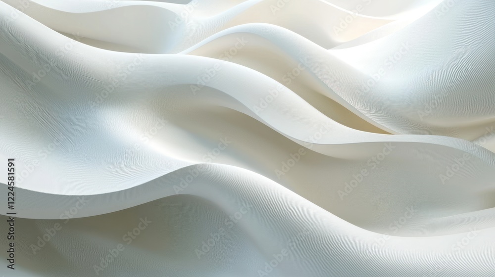 Abstract White Waves: A Serene Study in Light and Texture Abstract White Waves: A Serene Study in Light and Texture