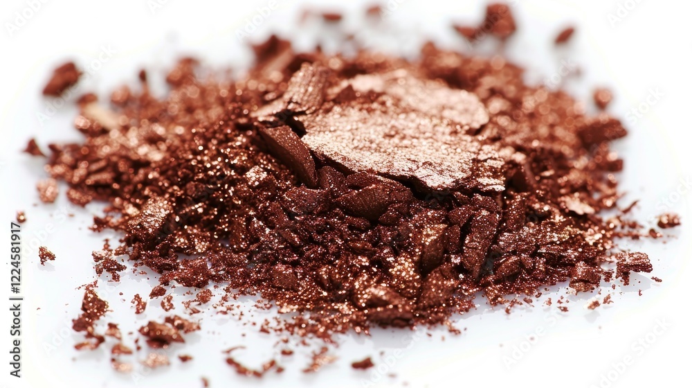 Crushed Metallic Copper Eyeshadow Makeup Palette With Shimmer, Isolated On White Background Crushed Metallic Copper Eyeshadow Makeup Palette With Shimmer, Isolated On White Background