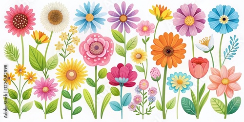 Cute Spring & Summer Flower Clipart Collection: 20+ Aesthetic Floral Designs, Perfect for Crafts & Digital Projects