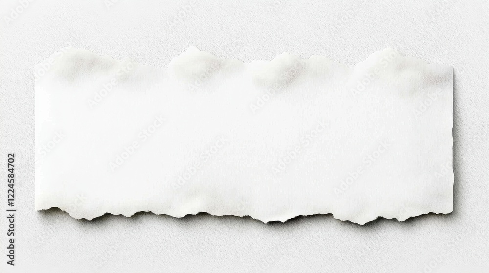 Fototapeta premium White Torn Paper with Soft Edges on Smooth Light Background