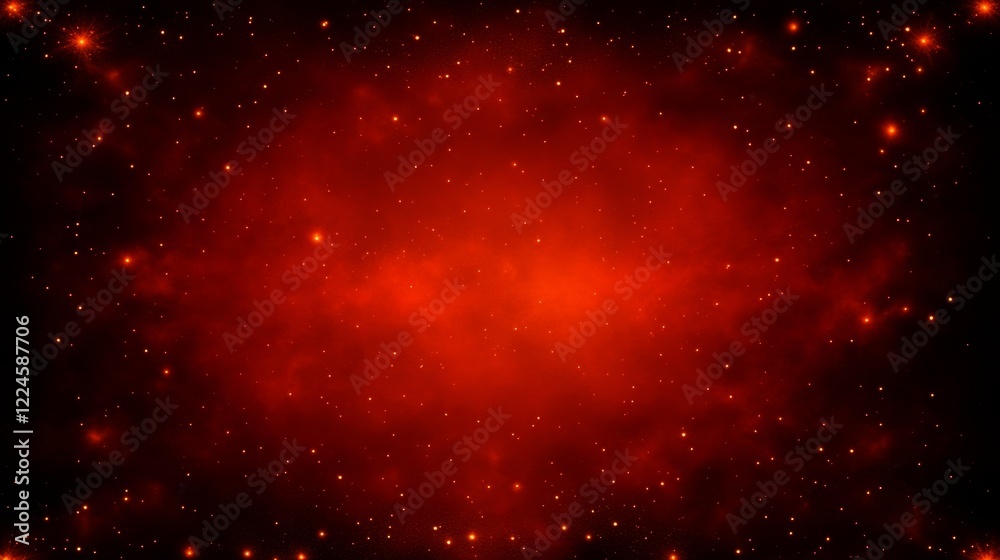 Crimson Nebula Cosmic Dust and Starry Red Expanse Crimson Nebula Cosmic Dust and Starry Red Expanse